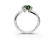 Tension Engagement Ring Setting for Fancy Green Round Cut Center with Wide Flat Band and Tension Head in Platinum