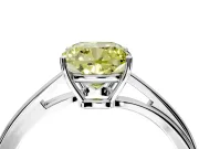 Solitaire Engagement Ring Setting for Fancy Yellow Cushion Cut Center with Plain Bypass Twist Band and Prong Head in Sterling Silver