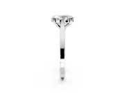 Solitaire Engagement Ring Setting for Oval Center with Tapered Shoulders and Prong Head in Platinum