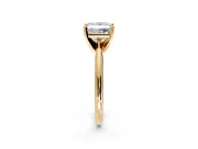 Solitaire Engagement Ring Setting for Princess Cut Center with Knife Ridge Band and Claw Prong Head in Yellow Gold