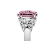 Solitaire Engagement Ring Setting for Fancy Pink Radiant Cut Center with Marquise Flower Shoulders and Prong Head in White Gold