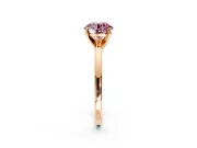 Solitaire Engagement Ring Setting for Fancy Pink Round Cut Center with Basket Rail and Prong Head in Rose Gold