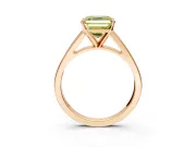 Solitaire Engagement Ring Setting for Fancy Yellow Asscher Cut Center with Tapered Split Shoulders and Prong Head in Rose Gold