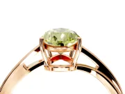 Solitaire Engagement Ring Setting for Fancy Yellow Pear-Shaped Center with Plain Bypass Twist Band and Prong Head in Rose Gold