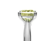 Solitaire Engagement Ring Setting for Fancy Yellow Princess Cut Center with Reverse Tapered Band and Prong Head in Sterling Silver