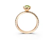 Solitaire Engagement Ring Setting for Fancy Yellow Marquise Center with Shared-Prong Accents and Prong Head in Rose Gold
