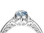 Floral Engagement Ring Setting for Fancy Blue Marquise Center with Four Accent Clusters and Prong Head in Platinum