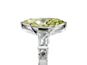 Bar-Set Engagement Ring Setting for Fancy Yellow Marquise Center with Tapered Baguette Accents and Prong Head in Sterling Silver