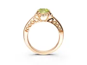 Floral Engagement Ring Setting for Fancy Yellow Cushion Cut Center with Four Accent Clusters and Prong Head in Rose Gold