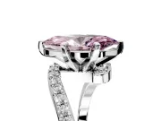 Solitaire Engagement Ring Setting for Fancy Pink Marquise Center with Pave Bypass Swirl Band and Prong Head in White Gold
