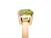 Solitaire Engagement Ring Setting for Fancy Yellow Cushion Cut Center with Plain Band and Flat Tab Prong Head in Rose Gold