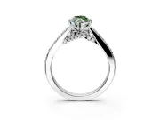Solitaire Engagement Ring Setting for Fancy Green Marquise Center with Crossover Accents and Prong Head in Platinum