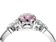Solitaire Engagement Ring Setting for Fancy Pink Pear-Shaped Center with Marquise Flower Shoulders and Prong Head in Platinum