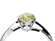 Solitaire Engagement Ring Setting for Fancy Yellow Marquise Center with Plain Bypass Twist Band and Prong Head in Platinum