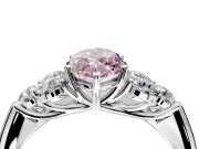 Cluster Engagement Ring Setting for Fancy Pink Marquise Center with Round Cut Accent Frame and Prong Head in Platinum