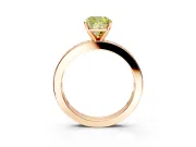 Solitaire Engagement Ring Setting for Fancy Yellow Cushion Cut Center with Channel Baguette Band and Prong Head in Rose Gold
