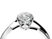 Solitaire Engagement Ring Setting for Marquise Center with Plain Bypass Twist Band and Prong Head in Sterling Silver