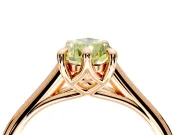 Solitaire Engagement Ring Setting for Fancy Yellow Pear-Shaped Center with Cathedral Band and Prong Head in Rose Gold
