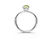 Hidden Halo Engagement Ring Setting for Fancy Yellow Marquise Center with Thin Rounded Band and Prong Head in Platinum