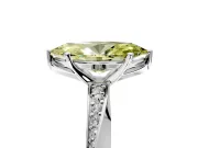 Side Accent Engagement Ring Setting for Fancy Yellow Marquise Center with Accent Shoulders and Prong Head in Platinum