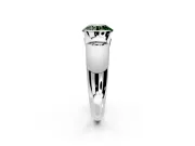 Tension Engagement Ring Setting for Fancy Green Round Cut Center with Wide Flat Band and Tension Head in Platinum