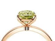 Solitaire Engagement Ring Setting for Fancy Yellow Radiant Cut Center with Thin Rounded Plain Band and Prong Head in Rose Gold
