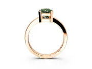 Solitaire Engagement Ring Setting for Fancy Green Radiant Cut Center with Plain Band and Flat Tab Prong Head in Rose Gold