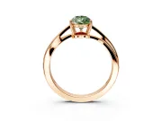 Solitaire Engagement Ring Setting for Fancy Green Pear-Shaped Center with Plain Bypass Twist Band and Prong Head in Rose Gold