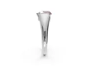 Tension Engagement Ring Setting for Fancy Pink Heart-Shaped Center with Wide Tapered Band and Tension Head in Sterling Silver