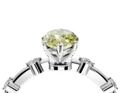 Solitaire Engagement Ring Setting for Fancy Yellow Marquise Center with Bezel Station Band and Prong Head in White Gold