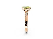 Side Accent Engagement Ring Setting for Fancy Yellow Pear-Shaped Center with Accent Shoulders and Prong Head in Rose Gold
