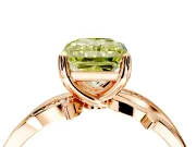 Solitaire Engagement Ring Setting for Fancy Yellow Radiant Cut Center with Pave and Plain Crossover Band and Prong Head in Rose Gold