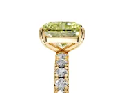 Solitaire Engagement Ring Setting for Fancy Yellow Radiant Cut Center with Shared-Prong Accents and Prong Head in Yellow Gold