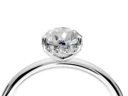 Solitaire Engagement Ring Setting for Pear-Shaped Center with Plain Band, Open Basket and Prong Head in Sterling Silver