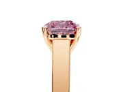 Solitaire Engagement Ring Setting for Fancy Pink Cushion Cut Center with Tapered Split Shoulders and Prong Head in Rose Gold