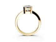 Solitaire Engagement Ring Setting for Radiant Cut Center with Plain Band and Flat Tab Prong Head in Yellow Gold