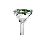Minimalist Solitaire Engagement Ring Setting for Fancy Green Pear-Shaped Center with Thin Band and Prong Head in Platinum