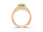 Split Shank Engagement Ring Setting for Fancy Yellow Princess Cut Center with Pave Split Shank and Prong Head in Rose Gold
