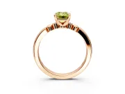 Solitaire Engagement Ring Setting for Fancy Yellow Emerald Cut Center with Beaded Shoulders and Prong Head in Rose Gold