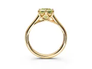 Solitaire Engagement Ring Setting for Fancy Yellow Princess Cut Center with Cathedral Band and Prong Head in Yellow Gold