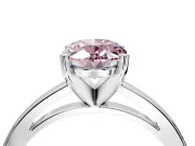 Solitaire Engagement Ring Setting for Fancy Pink Oval Center with Basket Rail and Prong Head in Platinum