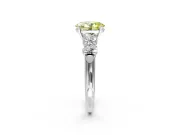 5 Stone Engagement Ring Setting for Fancy Yellow Oval Center with Graduated Accents and Prong Head in Platinum