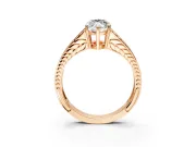Split Shank Engagement Ring Setting for Marquise Center with Pave Split Shank and Prong Head in Rose Gold