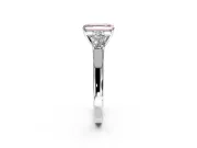 5 Stone Engagement Ring Setting for Fancy Pink Emerald Cut Center with Equal Close-Set Accents and Prong Head in Platinum