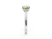 Solitaire Engagement Ring Setting for Fancy Yellow Princess Cut Center with Narrow Cathedral Band and Prong Head in White Gold