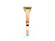 Solitaire Engagement Ring Setting for Fancy Yellow Emerald Cut Center with Tapered Split Shoulders and Prong Head in Rose Gold