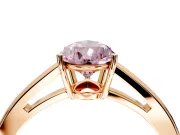 Solitaire Engagement Ring Setting for Fancy Pink Pear-Shaped Center with Open Cathedral Shoulders and Prong Head in Rose Gold