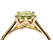 Solitaire Engagement Ring Setting for Fancy Yellow Radiant Cut Center with Cathedral Band and Prong Head in Yellow Gold