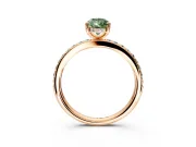 Solitaire Engagement Ring Setting for Fancy Green Pear-Shaped Center with Fine Pave Band and Prong Head in Rose Gold