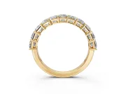 Princess Cut Lab-Grown Diamond Half Eternity Wedding Band with Shared-Prong Setting in Yellow Gold
